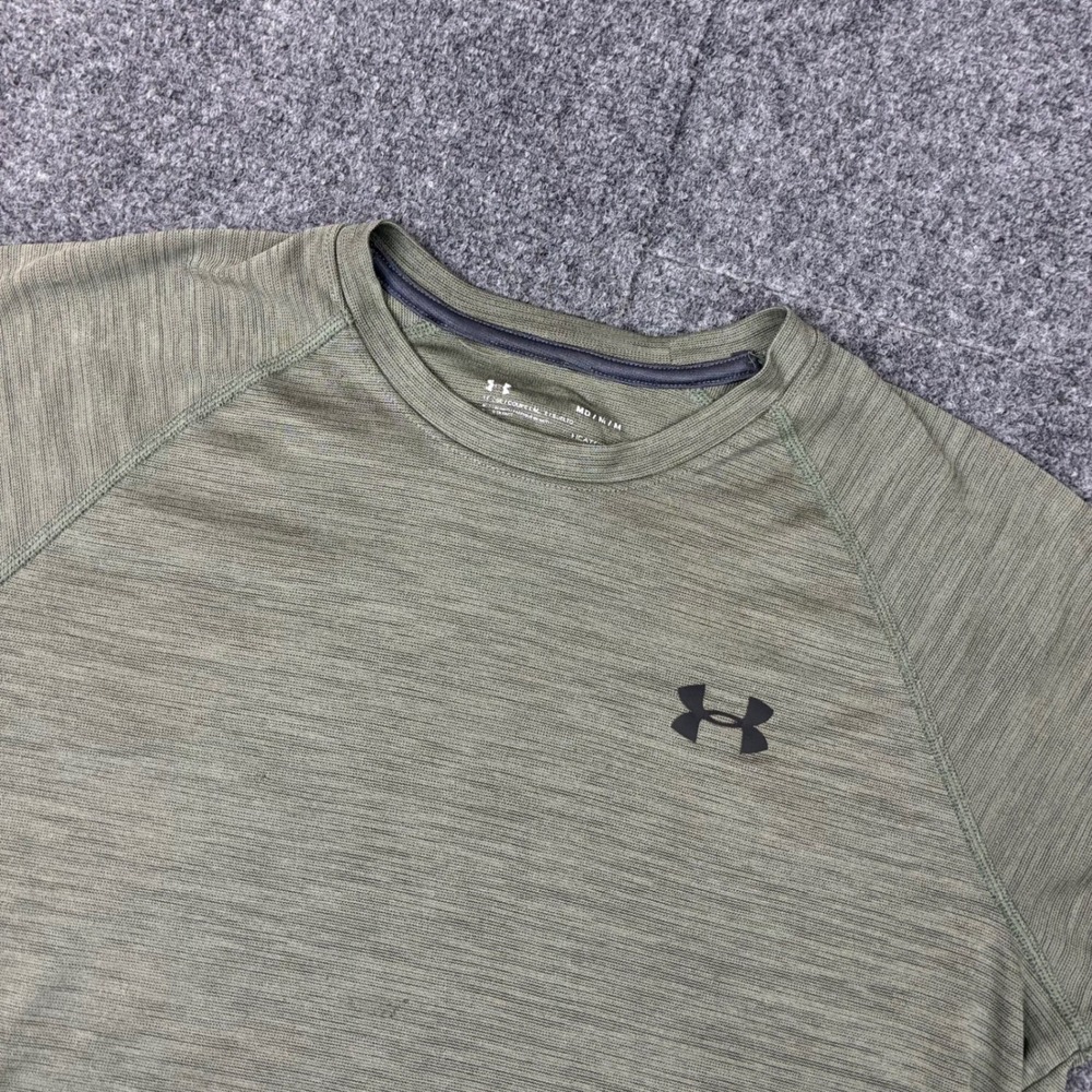 Under Armour HeatGear Mens Size Medium Olive Green Heather Athletic Shirt Raglan